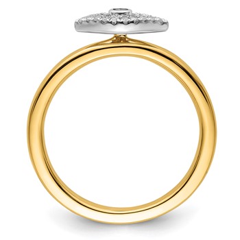 Sterling Silver Stackable Expressions Evil Eye Diamond Ring — alternate view