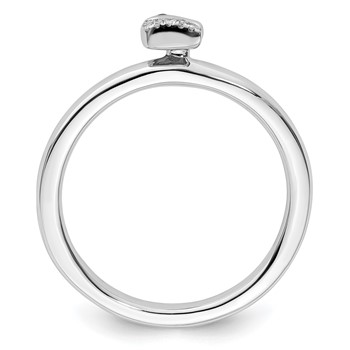 Sterling Silver Stackable Expressions Unicorn Diamond Ring — alternate view