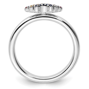 Sterling Silver Stackable Expressions Rainbow Ring — alternate view