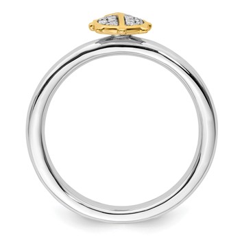 Sterling Silver Stackable Expressions Gold-Plated Ladybug Dia. Ring — alternate view