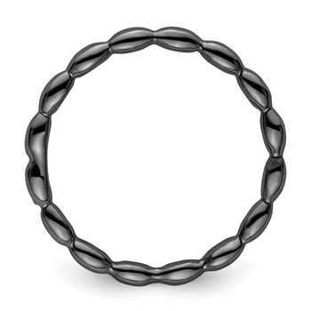 Sterling Silver Stackable Expressions Black-plated Rice Ring — alternate view
