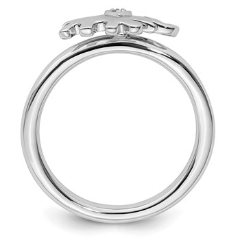 Sterling Silver Stackable Expressions Elephant Diamond Ring — alternate view
