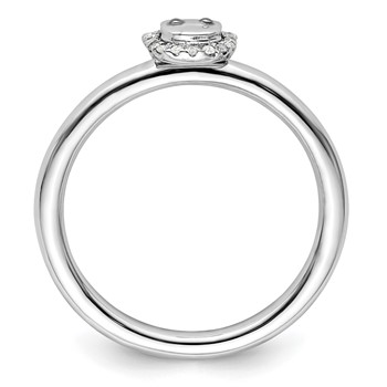 Sterling Silver Stackable Expressions Cat Diamond Ring — alternate view