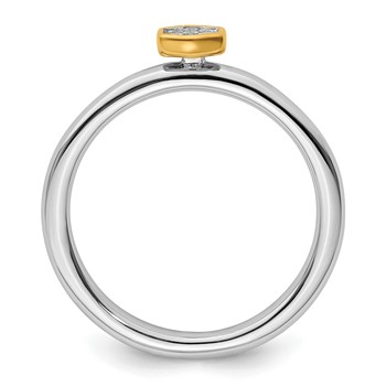 Sterling Silver Stackable Expressions Gold-Plated Diamond Ring — alternate view