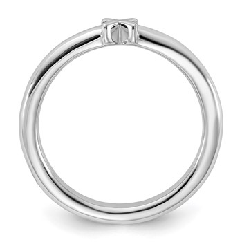 Sterling Silver Stackable Expressions Rhodium-plated X Ring — alternate view