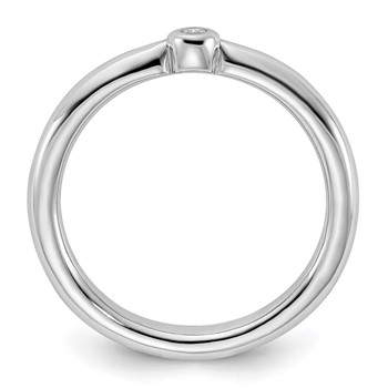 Sterling Silver Stackable Expressions Rhodium-plated CZ Ring — alternate view