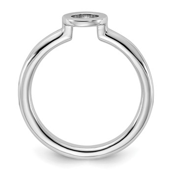 Sterling Silver Stackable Expressions Rhodium-plated O Ring — alternate view