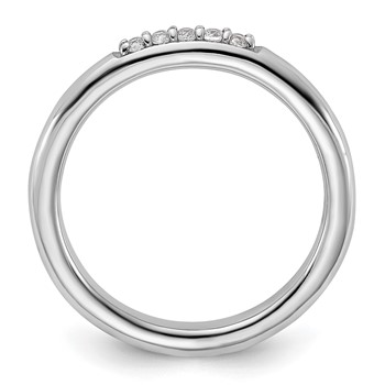 Sterling Silver Stackable Expressions Rhodium-plated CZ Ring — alternate view