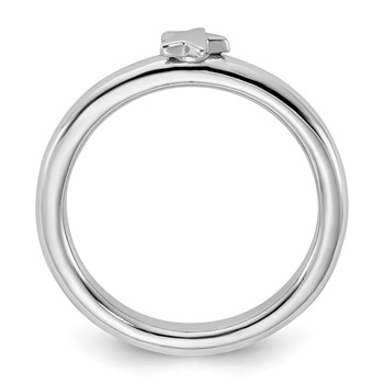 Sterling Silver Stackable Expressions Rhodium-plated Star Ring — alternate view