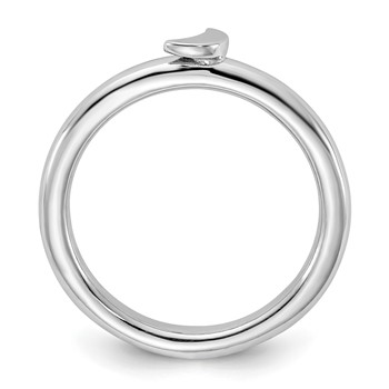 Sterling Silver Stackable Expressions Rhodium-plated Moon Ring — alternate view