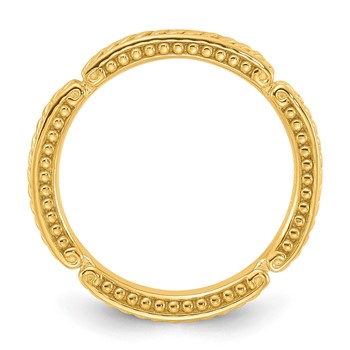 Sterling Silver Stackable Expressions Gold-plated Textured Ring — alternate view