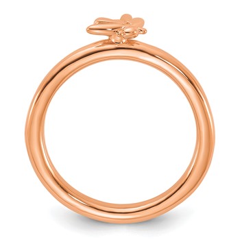 Sterling Silver Stackable Expressions Rose Gold-plated Bee Ring — alternate view