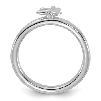 Sterling Silver Stackable Expressions Rhodium-plated Bee Ring — alternate view