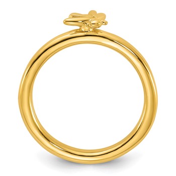 Sterling Silver Stackable Expressions Gold-plated Bee Ring — alternate view