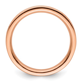 Sterling Silver Stackable Expressions Pink-plated Grooved Ring — alternate view