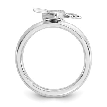 Sterling Silver Stackable Expressions Antiqued Heart with Arrow Ring — alternate view