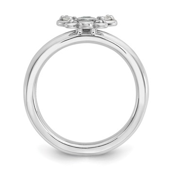 Sterling Silver Stackable Expressions Rh-plated Blue/White Topaz Butterfly — alternate view