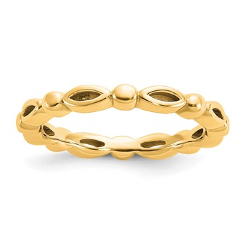 Sterling Silver Stackable Expressions Gold-plated Ring