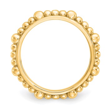 Sterling Silver Stackable Expressions Gold-plated Beaded Ring — alternate view