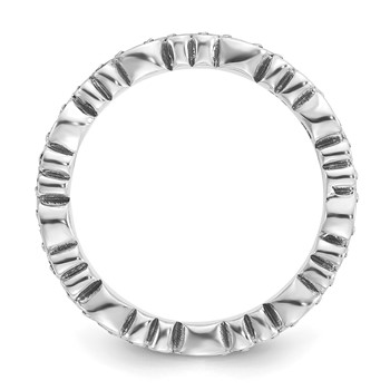 Sterling Silver Stackable Expressions Antiqued Swirl Design Ring — alternate view