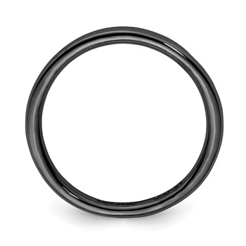 Sterling Silver Stackable Expressions Black-plated Polished Ring — alternate view