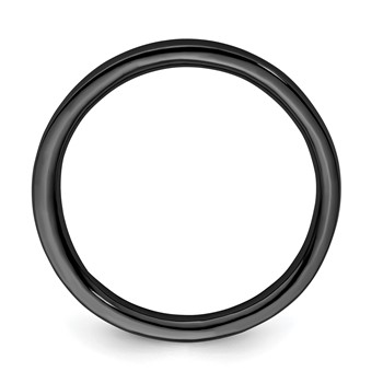 Sterling Silver Stackable Expressions Black-plated Polished Ring — alternate view