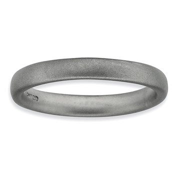 Sterling Silver Stackable Expressions Rhodium Satin Ring