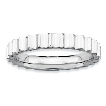 Sterling Silver Stackable Expressions Rhodium Ring