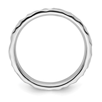 Sterling Silver Stackable Expressions Rhodium Ring — alternate view