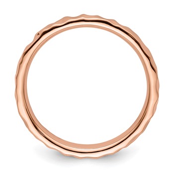 Sterling Silver Stackable Expressions Pink-plated Ring — alternate view