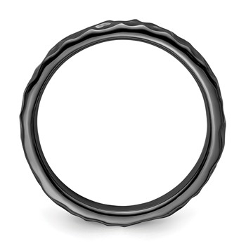 Sterling Silver Stackable Expressions Black-plated Ring — alternate view