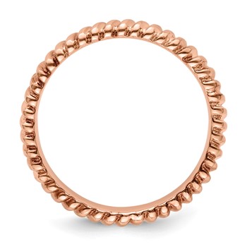 Sterling Silver Stackable Expressions Pink-plated Ring — alternate view