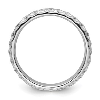 Sterling Silver Stackable Expressions Rhodium Ring — alternate view