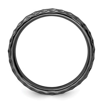 Sterling Silver Stackable Expressions Black-plated Ring — alternate view
