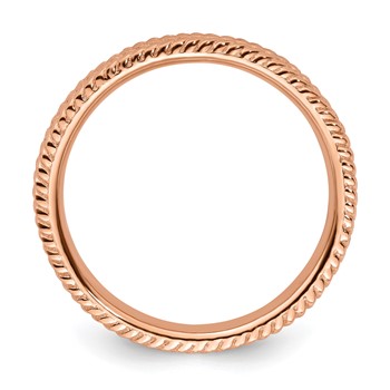 Sterling Silver Stackable Expressions Pink-plated Ring — alternate view