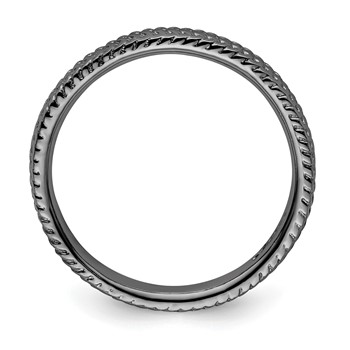 Sterling Silver Stackable Expressions Black-plated Ring — alternate view