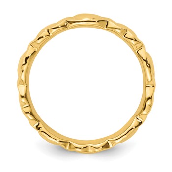 Sterling Silver Stackable Expressions Gold-plated Hearts Ring — alternate view