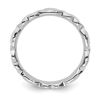 Sterling Silver Stackable Expressions Rhodium Hearts Ring — alternate view