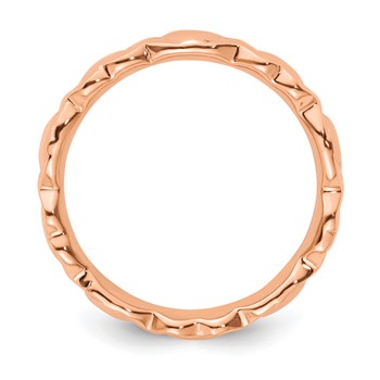 Sterling Silver Stackable Expressions Pink-plated Hearts Ring — alternate view