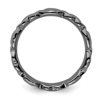 Sterling Silver Stackable Expressions Black-plated Hearts Ring — alternate view