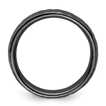 Sterling Silver Stackable Expressions Black-plated Ring — alternate view