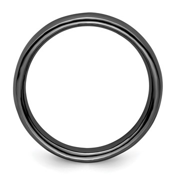 Sterling Silver Stackable Expressions Black-plated Polished Ring — alternate view