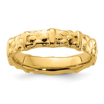 Sterling Silver Stackable Expressions Gold-plated Ring