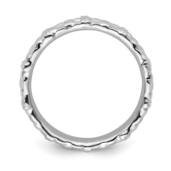 Sterling Silver Stackable Expressions Rhodium Ring — alternate view