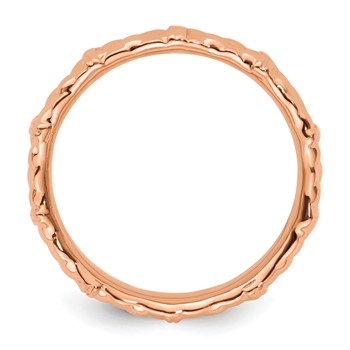 Sterling Silver Stackable Expressions Pink-plated Ring — alternate view