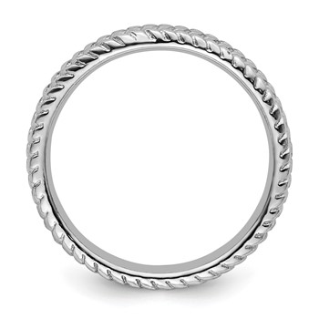 Sterling Silver Stackable Expressions Rhodium Ring — alternate view