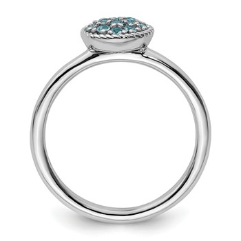 Sterling Silver Stackable Expressions Blue Topaz Rhodium Ring — alternate view
