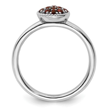 Sterling Silver Stackable Expressions Garnet Rhodium Ring — alternate view
