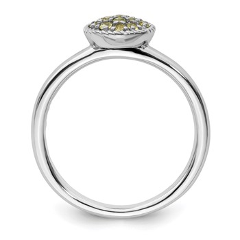 Sterling Silver Stackable Expressions Peridot Rhodium Ring — alternate view
