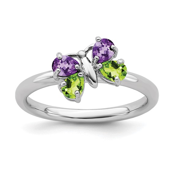 Sterling Silver Stackable Expressions Peridot Ring Sterling Silver Stackable Expressions Peridot Ring